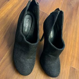 Spring black sparkle booties